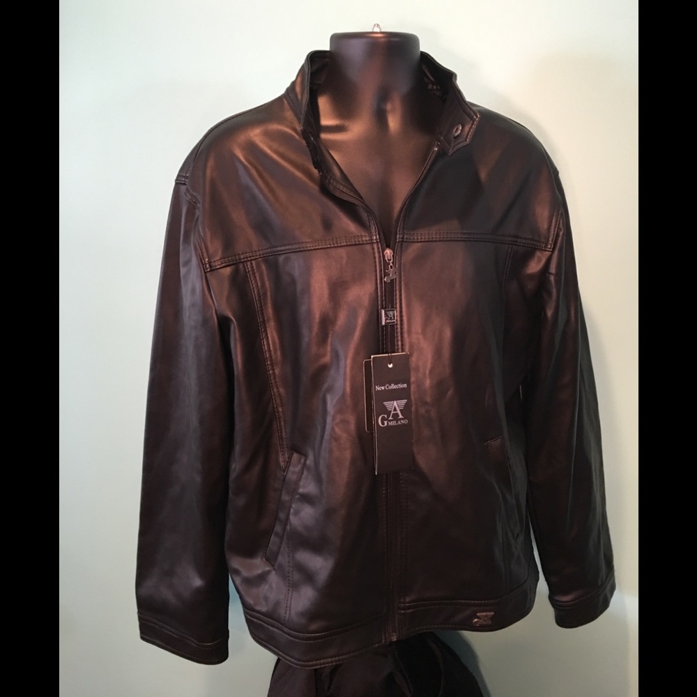 🆕 NWT G A Milano Black (Vegan or Leather not on label) Jacket Size XXL